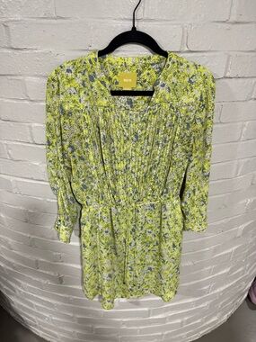 Maeve Neon Lime Floral Dress